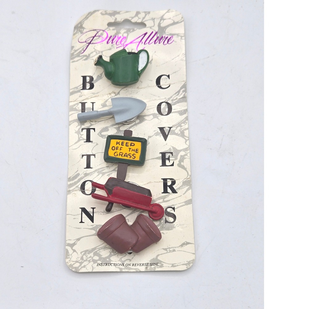 Whimsical Gardening Button Covers - Pure Allure (New/NOS)